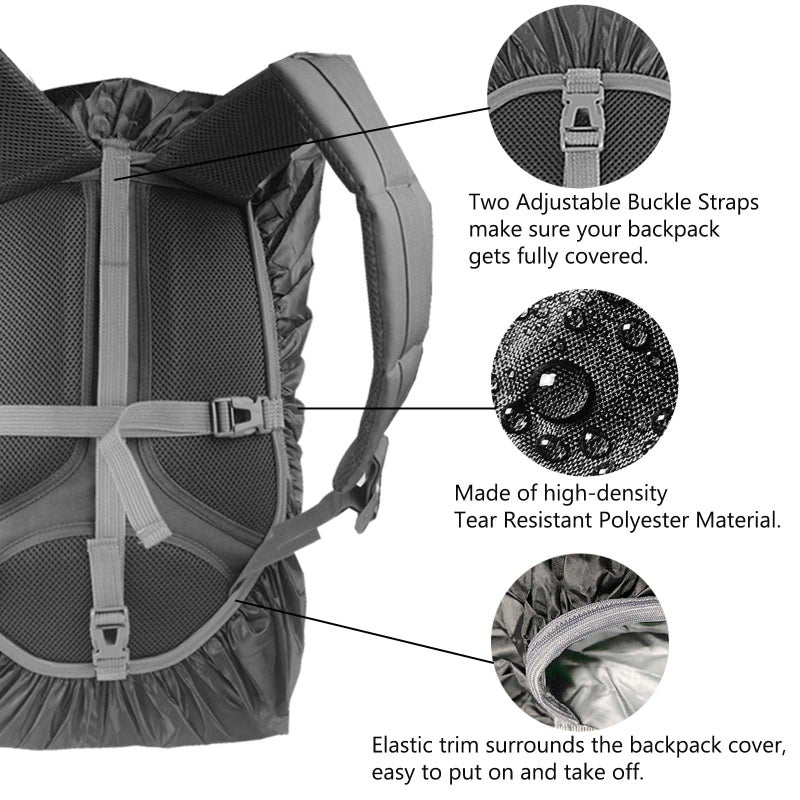Frelaxy Waterproof Backpack Rain Cover, 10000mm Waterproof Level, Upgraded Ultra-Strong Multilayer Structure, Antislip Cross Buckle Strap, Ultralight Compact Portable, for Hiking, Camping, Traveling - Image 4